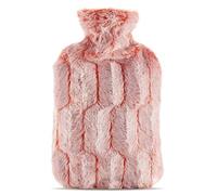samply Hot Water Bottle with Luxury Cosy Faux Fur Cover, 2L Hot Water Bag for Hand Feet Warmer, Neck and Shoulder Pain Relief,Pink