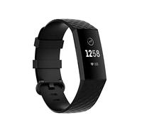 SAMPOW Compatible with Fitbit Charge 4 Replacement Band, Replacement Silicone Wrist Watch Band Strap for Fitbit Charge 4/4 SE / 3/3 SE(Black)