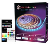 Samraj Technologies Malli Aurora Smart RGBIC LED Strip Light, 5m, Wi-Fi and Bluetooth, Works with Alexa and Google Assistant, App Control, Music Sync, Multicolour, IR Remote (5M)