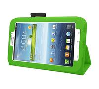 Samrick Executive Specially Designed Leather Book Folio Wallet Case with Exclusive Viewing Stand, Screen Protector, Microfiber Cloth, High Capacitive Mini Stylus Pen for 7 inch Samsung Galaxy Tab 3 P3200/P3210 - Green