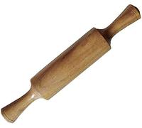 SAMRIDHI Creation Wooden Chapati Roti Rolling Pin Dark Solid Wood Indian Tapered Belan Velan Gujarati Rolling Pin Ideal for Rolling Out Chapati Roti Paratha Pastry Pizza Base Flatbreads