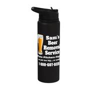 Sam's Beer Removal Service Samuel Funny Beer Lover Drinker Stainless Steel Insulated Water Bottle