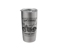 Sam's Garage Motorcycle Design for the Name Sam Stainless Steel Insulated Tumbler