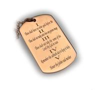 Sam's Tags and More 10 Ten Commandments double sided PRAYER RELIGION SOLID COPPER DOG TAG PENDANT NECKLACE