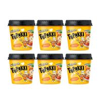 SamSam Instant Tteokbokki Topokki Korean Rice Cakes Chewy Street Snack, 7 Flavours, Carbonara, Cheese, Curry, Garlic Teriyaki, Jjajang, Rose, Original Sweet & Spicy (Pack of 6, Cheese)