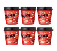 SamSam Instant Tteokbokki Topokki Korean Rice Cakes Chewy Street Snack, 7 Flavours, Carbonara, Cheese, Curry, Garlic Teriyaki, Jjajang, Rose, Original Sweet & Spicy (Pack of 6,Original)