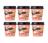 SamSam Instant Tteokbokki Topokki Korean Rice Cakes Chewy Street Snack, 7 Flavours, Carbonara, Cheese, Curry, Garlic Teriyaki, Jjajang, Rose, Original Sweet & Spicy (Pack of 6, Rose)