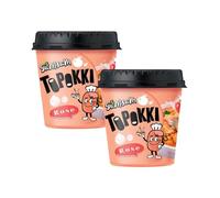 SamSam Instant Tteokbokki Topokki Korean Rice Cakes Chewy Street Snack, Multi Flavours, Carbonara, Cheese, Curry, Garlic Teriyaki, Jjajang, Rose, Original Sweet & Spicy（Pack of 2） (Rose)