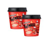 SamSam Instant Tteokbokki Topokki Korean Rice Cakes Chewy Street Snack, Multi Flavours, Carbonara, Cheese, Curry, Garlic Teriyaki, Jjajang, Rose, Original Sweet & Spicy（Pack of 2） (Original)