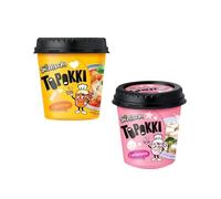 SamSam Instant Tteokbokki Topokki Korean Rice Cakes Chewy Street Snack, Multi Flavours, Carbonara, Cheese, Curry, Garlic Teriyaki, Jjajang, Rose, Original Sweet & Spicy (Carbonara 120g + Cheese 120g)