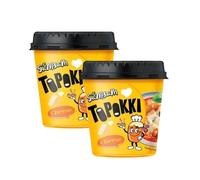 SamSam Instant Tteokbokki Topokki Korean Rice Cakes Chewy Street Snack, Multi Flavours, Carbonara, Cheese, Curry, Garlic Teriyaki, Jjajang, Rose, Original Sweet & Spicy（Pack of 2） (Cheese)