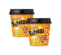 SamSam Instant Tteokbokki Topokki Korean Rice Cakes Chewy Street Snack, Multi Flavours, Carbonara, Cheese, Curry, Garlic Teriyaki, Jjajang, Rose, Original Sweet & Spicy（Pack of 2） (Curry)