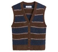 Samsøe Samsøe Women's Sajeanne Hairy Knit Vest Top Black Coffee Stripe Medium