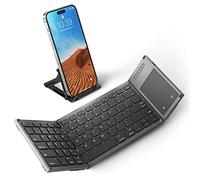 Samsers Foldable Bluetooth Keyboard with Touchpad, Full-Size Wireless Foldable Stand, Rechargeable Portable Travel for iOS Android, Windows Mac OS, Compatible with 3 Devices (BT5.1 x