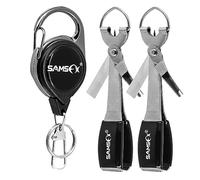 SAMSFX Fly Fishing Quick Knot Tying Tool 4 in 1 Mono Line Clipper 420 Stainless Steel Fishing Tools (Silver Knot Tool with Black Rubber Grip 3.7")