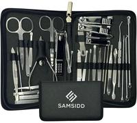 SAMSIDD Manicure Set, Pedicure Kit, Nail Clippers, Professional Grooming Kit, Nail Tools 32 in 1 with Luxurious Travel Case for Men and Women 2024 Upgraded Version (Black)
