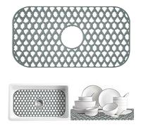 SAMSIER Silicone Sink Protectors for Kitchen Sink, Multiple Sizes Mats Grids for Bottom of Farmhouse Stainless Steel Porcelain Sink (24”x13”/61x33 cm, Center Drain)