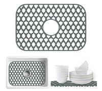 SAMSIER Sink Protectors for Kitchen Sink 13x11 &16x12 &19x14 &22x13 &24x13 &26x14 &28x14 &30x16, Large Silicone Sink Mats Grid for Bottom of Farmhouse Sink (19”x13”, Center Drain)