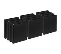 Samsill 1.5 Inch Document Storage Binder, Made in USA, FSC 100% Recycled Chipboard, Round Ring, 3 Ring Binder, 12 Pack, Black