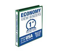 Samsill 1 Inch 3 Ring Binder, Made in USA, Economy Round Ring, Clear View Cover, 200 Sheet Capacity - for School, Home, Office - Green