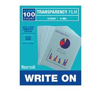 Samsill 100 Pack Clear Write On Transparency Film
