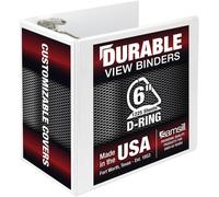 Samsill 16427 Titan Extra Large 6 Inch 3 Ring View Binder - Non-Stick Customizable Clear View Cover - Locking D-Ring - Holds Over 1250 Sheets - White