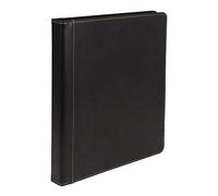 Samsill .5" Contrast Stitch Leather 3 Ring Binder, Portfolio Organizer, 3 Ring Binder, (8.5 x 11), Black