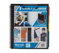 Samsill 5 Subject Spiral School Organizer with Clipboard and Removable Notepad, All-in-One Folder, 5 Dividers with 10 Pockets, Multi-Pocket Folder and Document Holder