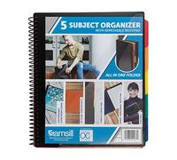 Samsill 5 Subject Spiral School Organizer with Removable Notepad, All-in-One Folder, 5 Dividers with 10 Pockets, Multi Pocket Folder and Document Holder