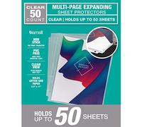 Samsill 50 Pack Multi Page Sheet Protectors, Holds up to 50 Sheets of Paper Per Sheet, 8.5" x 11" Clear Page Protectors, Heavyweight