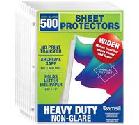 Samsill 500 Pack Heavy Duty Sheet Protectors, Non-Glare, 8.5x11 Inch Page Protectors for 3 Ring Binder, Letter Size Protectors, Reinforced Holes, Non-Glare Document Sleeve, Acid Free, Top Loading
