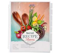 Samsill 8 Tab Recipe Dividers, Recipe Sleeves, Sheet Protector Dividers, with Tab Inserts, Clear, Super Heavyweight, Top Loading, 3 Hole Punched for Standard Letter Size Binders, Archival Safe