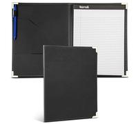 Samsill Classic Collection Business Padfolio/Executive Portfolio, Faux Leather & Brass Corners, Resume Document Organizer, 8.5 x 11 Writing Pad, Black