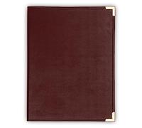 Samsill Classic Collection Business Portfolio/Executive Padfolio, Resume/Document Organizer with 8.5 by 11-Inch Legal Pad, Faux Leather with Brass Corners, Burgundy (70014)