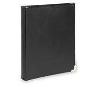 Samsill Classic Collection Executive Presentation 3 Ring Binder/Portfolio Binder, Half Inch Binder, Brass Round Ring (Holds 100 Sheets), Black