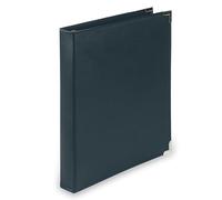 Samsill Classic Professional Leather Binder 3 Ring, 1 Inch Binder, 8.5 x 11 Inch Portfolio Binder Notebook, Silver Corners and Round Rings, Holds 200 Sheets, Navy Faux Leather