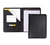 Samsill Contrast Stitch Faux-Leather Padfolio, Business Portfolio for Men and Women, Resume Document Organizer with 8.5 x 11 Inch Writing Pad, Black