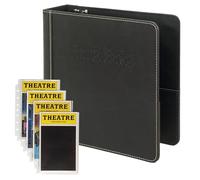 Samsill Contrast Stitch Vintage 2 Inch Playbill Binder Bundle with 20 Secure Top Protectors, Compatible with Theater Programs and Broadway Programs, Theatre Debossed