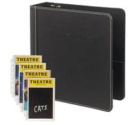 Samsill Contrast Stitch Vintage 2 Inch Playbill Binder Bundle with 20 Secure Top Protectors, Compatible with Theater Programs and Broadway Programs, Playbills Debossed