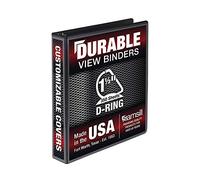 Samsill Durable 1.5 inch 3 Ring Binder, Made in USA, D Ring Binder, FSC 100% Recycled Chipboard, Black