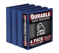 Samsill Durable 1.5 inch 3 Ring Binder, Made in USA, D Ring Binder, FSC 100% Recycled Chipboard, Blue, 4 Pack