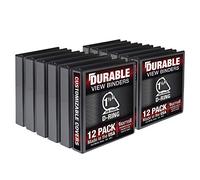 Samsill Durable 1.5 Inch Binder, Made in The USA, D Ring Binder, Customizable Clear View Binder, Black, 12 Pack, Each Holds 350 Pages