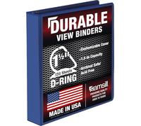 Samsill Durable 1.5 Inch D Ring Blue Binder, Customizable Clear View Binder, (16452)