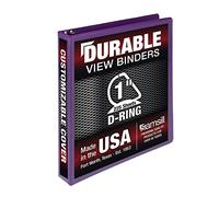 Samsill Durable 1 inch 3 Ring Binder, Made in USA, D Ring Binder, FSC 100% Recycled Chipboard, Purple
