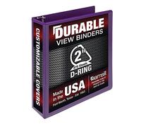 Samsill Durable 2 inch 3 Ring Binder, Made in USA, D Ring Binder, FSC 100% Recycled Chipboard, Purple