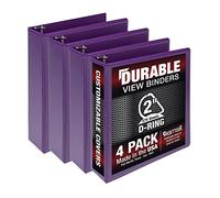 Samsill Durable 2 inch 3 Ring Binder, Made in USA, D Ring Binder, FSC 100% Recycled Chipboard, Purple, 4 Pack