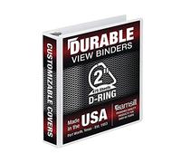 Samsill Durable 2 Inch Binder, Made in The USA, D Ring Binder, Customizable Clear View Cover, White, Holds 475 Pages