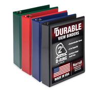 Samsill Durable 2 Inch, Made in The USA, D Ring, Customizable Clear View, Basic Assortment, 4 Pack, Each Holds 475 Pages