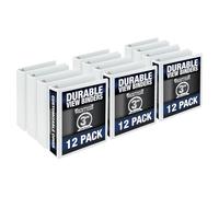 Samsill Durable 3 Inch Binder, Round Ring Customizable Clear View Binder, Black, 12 Pack