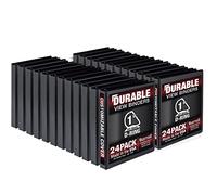 Samsill Durable 3 Ring Binder Made in The USA, 1-Inch D Ring Binder, Holds 225 Sheets, Customizable Clear View Cover, Black 24 Pack